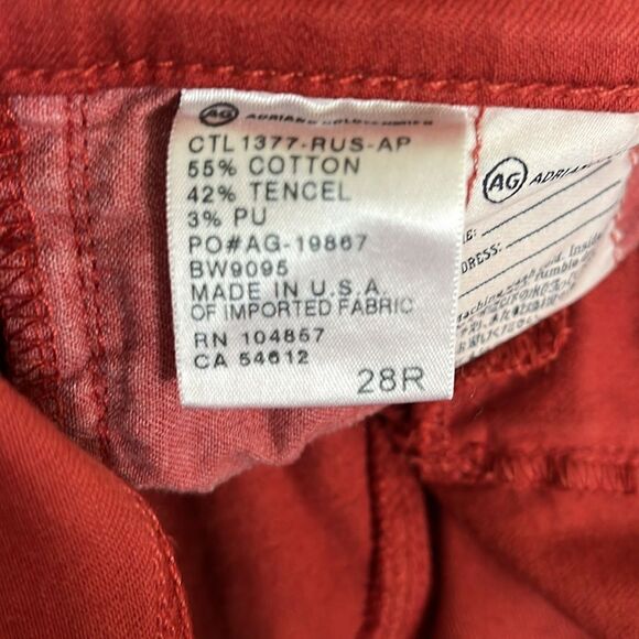 AG The Stevie Ankle Slim Straight Rust Jeans | Size 28R - Picture 6 of 10